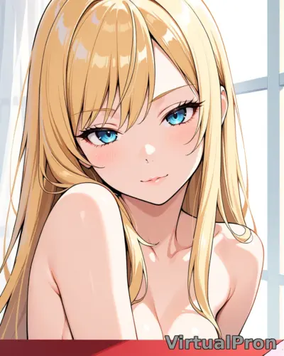 Elegant Nude Portrait: Long Blonde Hair Revealed